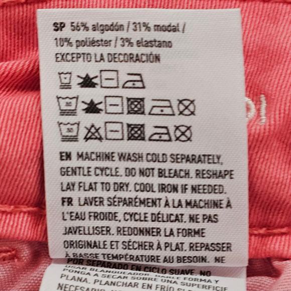 NWT American Eagle Shorts Womens Size 4 Coral Twill Midi Super Stretch Low Rise - Picture 11 of 14